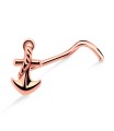 Roped Anchor Shaped Silver Curved Nose Stud NSKB-1035